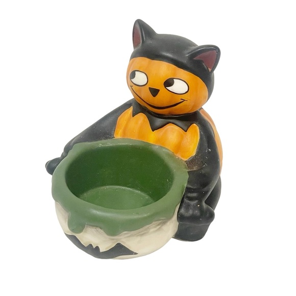 Yankee Candle Other - Yankee Candle Black Bat Pumpkin Halloween Tealight Holder NEW‎